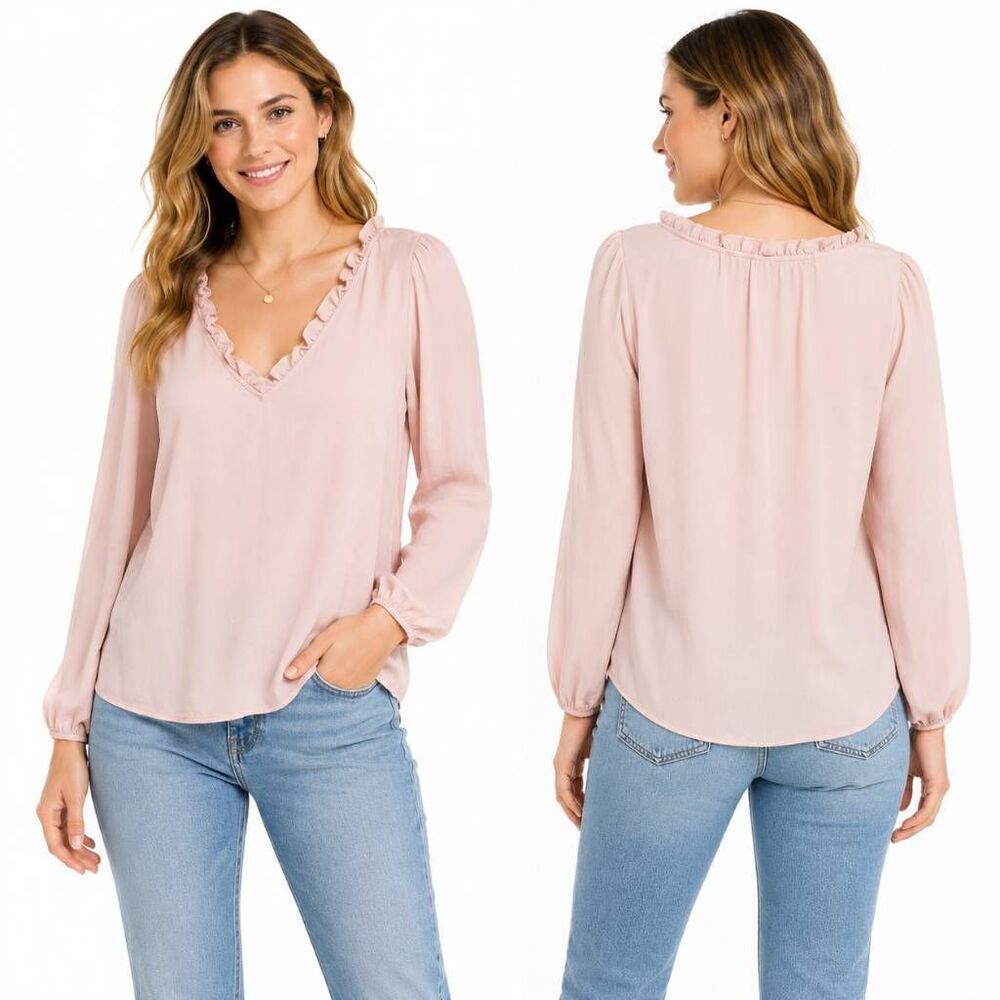 Old Navy Small Pink Ruffle Trim Blouse